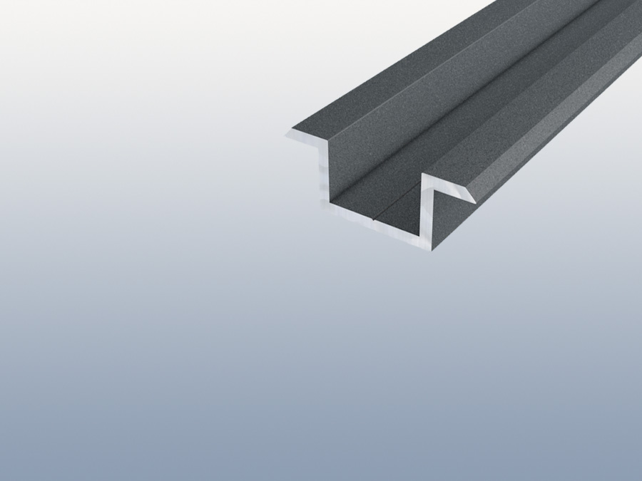 Zu- Profil für Balkonbretter aus Aluminium in anthrazit